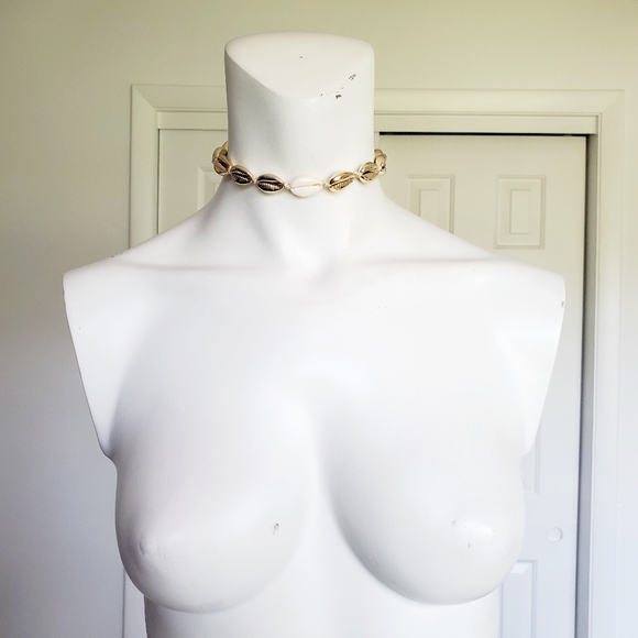 Boho Cowrie Shell Choker Strand Necklace Gold - Picture 3 of 11